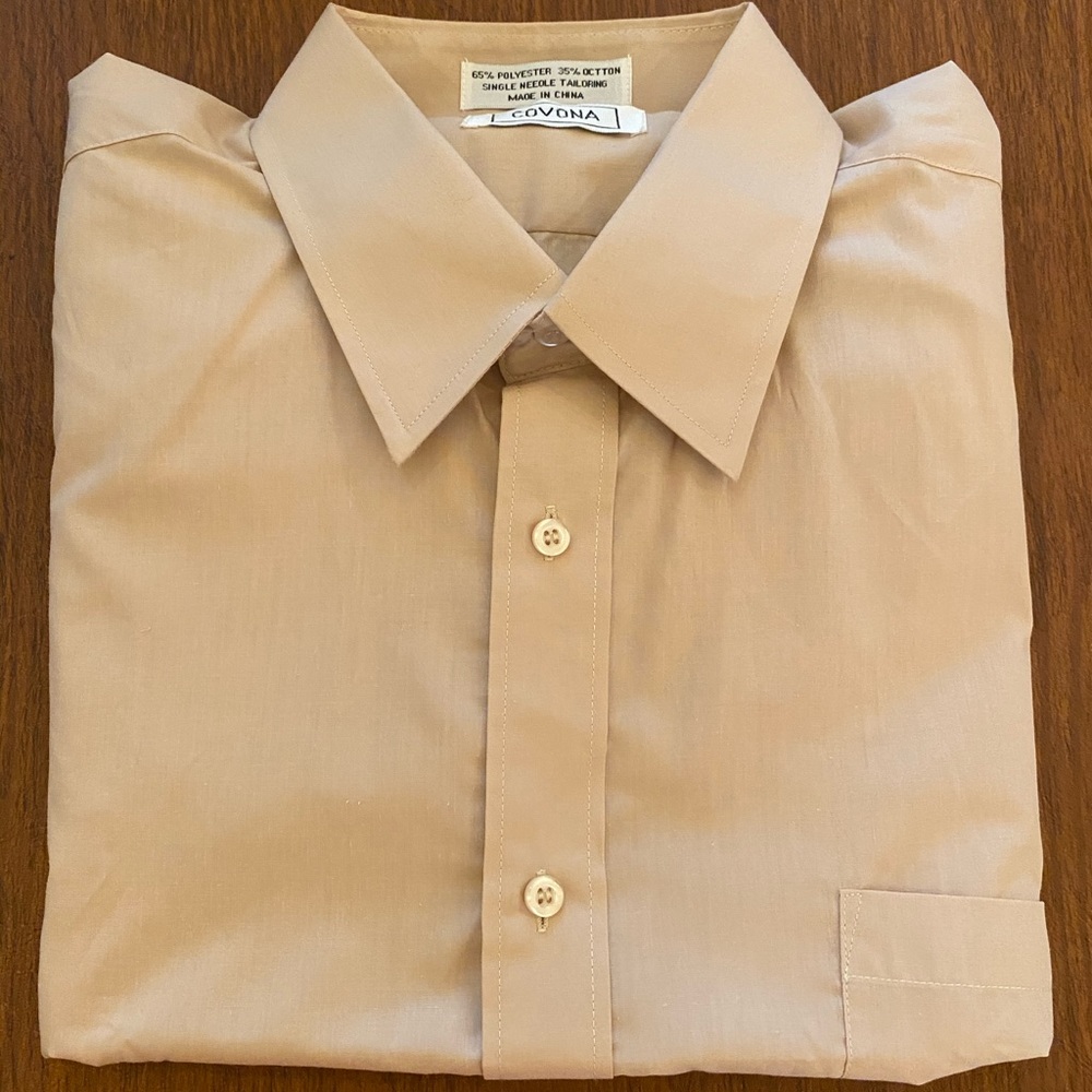 COVONA  men’s dress shirt- sand
